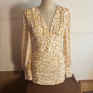 😄Levona Seven Wonders yellow mini dress NWT small